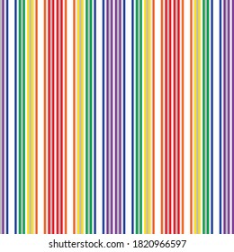 Rainbow vertical striped seamless pattern background suitable for fashion textiles, graphics