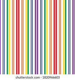 Rainbow vertical striped seamless pattern background suitable for fashion textiles, graphics