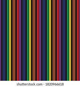 Rainbow vertical striped seamless pattern background suitable for fashion textiles, graphics