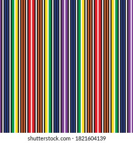 Rainbow vertical striped seamless pattern background suitable for fashion textiles, graphics