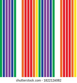 Rainbow vertical striped seamless pattern background suitable for fashion textiles, graphics