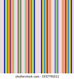 Rainbow vertical striped seamless pattern background suitable for fashion textiles, graphics