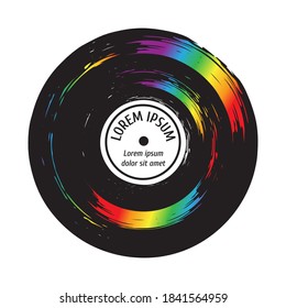 Rainbow Vinyl Record isolated on white background