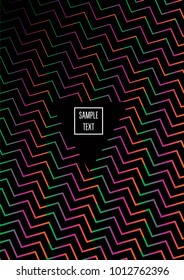 Rainbow VIP Minimal Cover. Vector Business Background, Journal, Paper Texture. Minimal Neon Corporate Identity. Geometric Simple Business Minimal Cover. Fluid Blend Funky Party Poster Design.