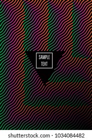 Rainbow VIP Minimal Cover. Vector Business Background, Journal, Paper Texture. Label Neon Certificate Template Geometric Iridescent Business Minimal Cover Fluid Blend Rainbow Poster Design.