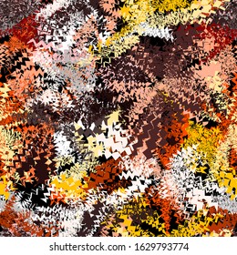 Rainbow vivid seamless pattern with zigzag grunge striped chaotic elements for web design