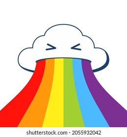 Rainbow Vomit Cloud Image. Clipart Image