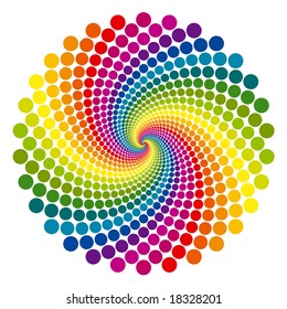 Rainbow vortex vector background.