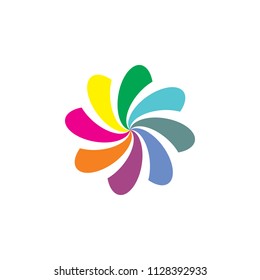 rainbow vortex vector illustration icon Logo Template design