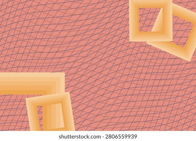 Rainbow warm breeze stock-ready backdrop combining rectilinear rings accents and interference wave mesh pattern
