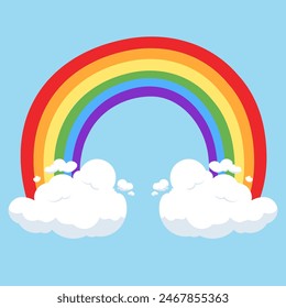 Rainbow, water and clouds, Vector illustration EPS 10
