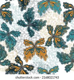 rainbow watercolor background with butterflies. seamless background. Vector Seamless pattern.