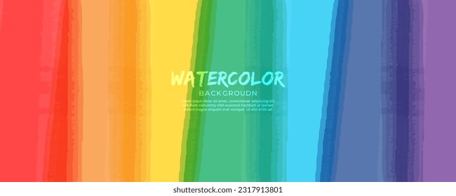 Rainbow watercolor banner background, Rainbow banner