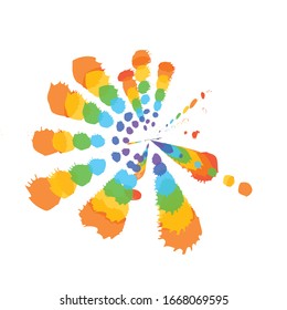 Rainbow Watercolor imitation Red, orange, yellow, green, blue, purple 
