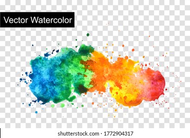 rainbow watercolor splash background. vector illustration