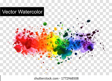 rainbow watercolor splash background. vector illustration