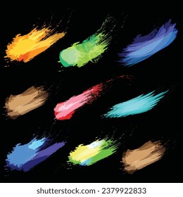 Se colocan manchas de color arcoiris. vector