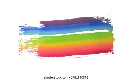 Rainbow watercolor stroke. LGBT flag. vector illustration