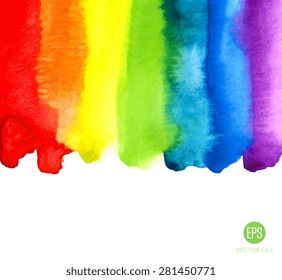 Arcoiris, textura acuarela.vector de fondo abstracto. Colorido, rojo, naranja, amarillo, verde, azul, índigo, violeta. Interfaz web y móvil, plantilla de sitio web