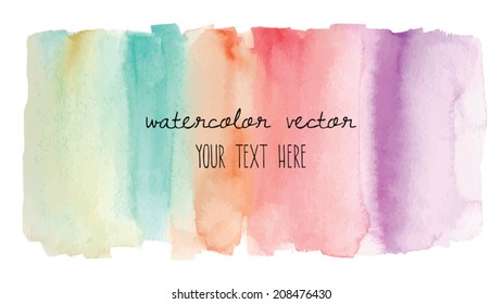 Rainbow Watercolor Vector Background. 