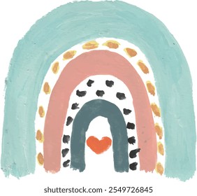 rainbow watercolour nursery hand drawn clipart illustration with isolated white background
