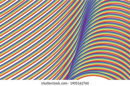 Rainbow Wave Abstract Background Guilloche Artwork