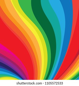 Rainbow Wave Background in Vector.
