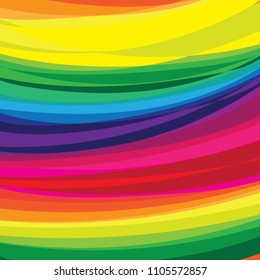 Rainbow Wave Background in Vector.