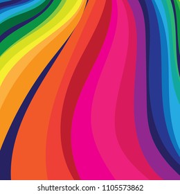 Rainbow Wave Background in Vector.