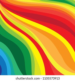 Rainbow Wave Background in Vector.