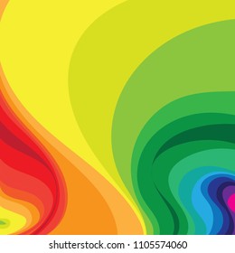 Rainbow Wave Background in Vector.