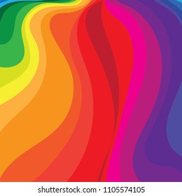 Rainbow Wave Background in Vector.