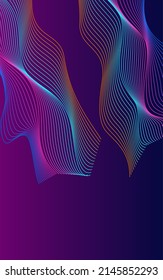 Rainbow Wave Background Violet Vector. Context Illustration. Colorful Ribbon Warp. Light Contour Cover. Bright Motion.