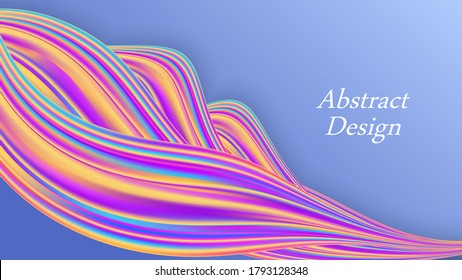 Rainbow wave, color flow. Trendy modern design for poster or banner, abstract background. Colorful wavy swirl. Vector illustration