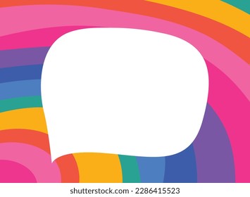 rainbow wave curve background with Note template. Invitation for presentations cute frame on colorful color abtract pattern background.