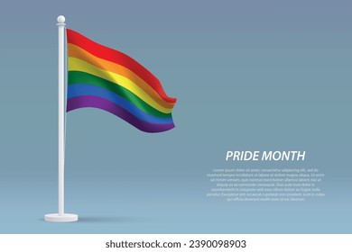 Rainbow wave flag for happy pride month background design