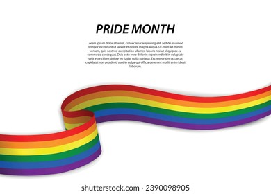 Rainbow wave flag for happy pride month background design