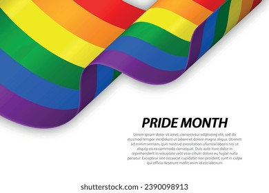 Rainbow wave flag for happy pride month background design