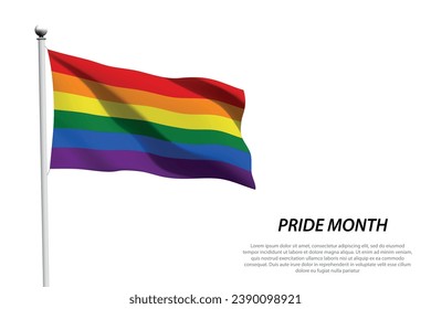Bandera de la ola arcoiris para el feliz mes del orgullo diseño de fondo