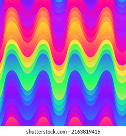 Rainbow wave geometric. Seamless pattern