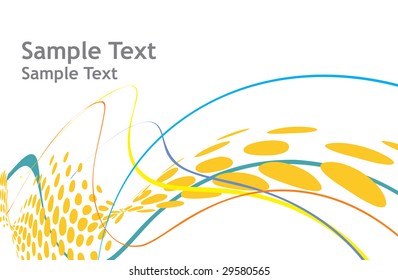 rainbow wave halftone line with sample text background