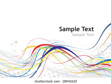 Rainbow Wave Line Sample Text Background Stock Vector (Royalty Free ...