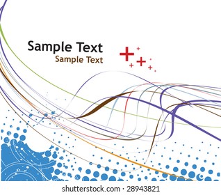 rainbow wave line with sample text background