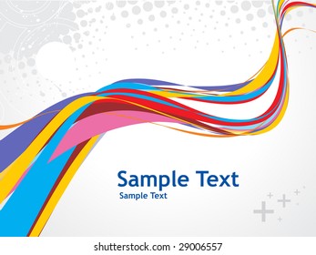 rainbow wave line with sample text background