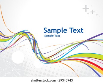 rainbow wave line with sample text background