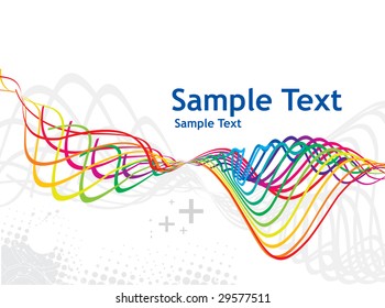 rainbow wave line with sample text background, for more background of this type please visit my gallery