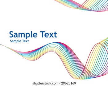 rainbow wave line with sample text background