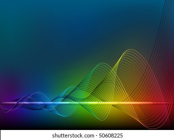 Rainbow  wave lines