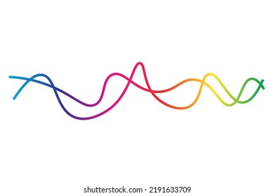 Rainbow wave lines background. Vector illustration.