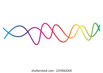 Rainbow wave lines background. Vector illustration.